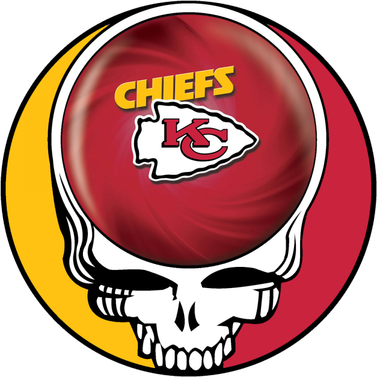 Kansas City Chiefs skull logo fabric transfer